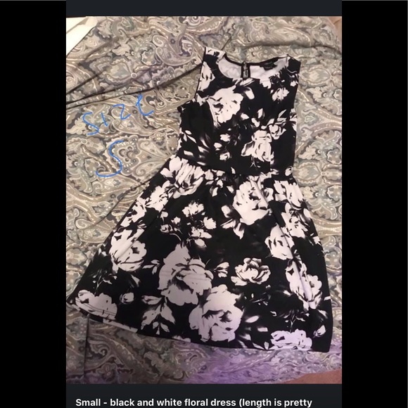 Black and White Floral Dress - Picture 1 of 1